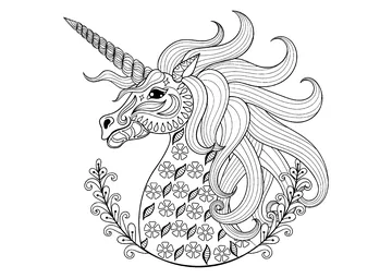 Fun unicorn coloring page